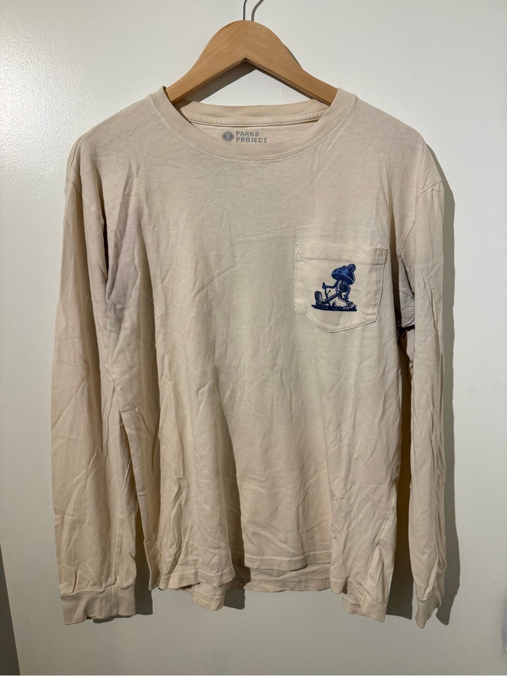 Parks Project Long Sleeve Pocket Tee — “Adventure Responsibly” — Cream